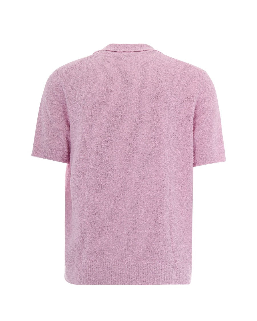 Lacoste Textured Bouclé Knit Polo Shirt With Open Collar