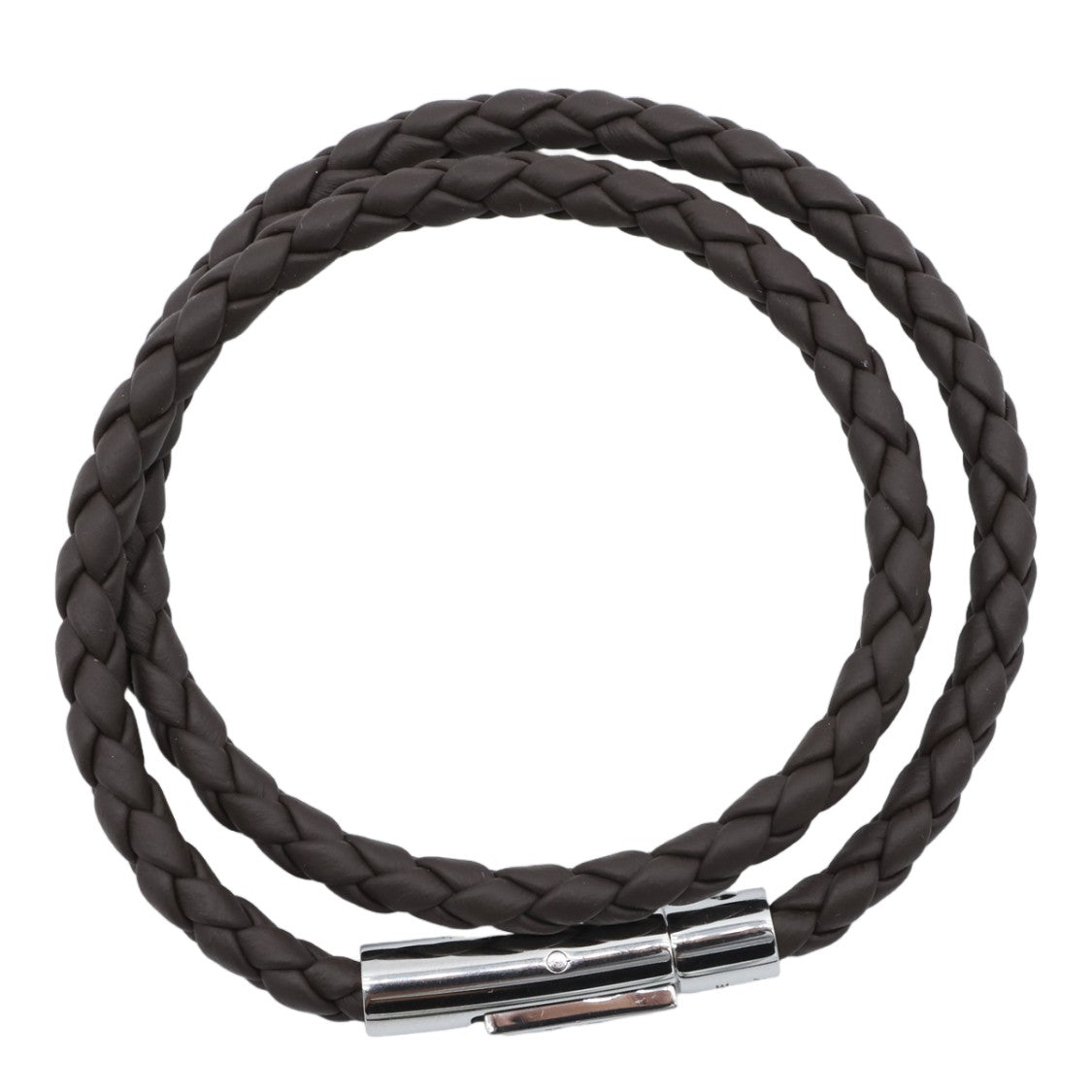 Tod's Double-Wrap Braided Bracelet With Polished Metallic Clasp