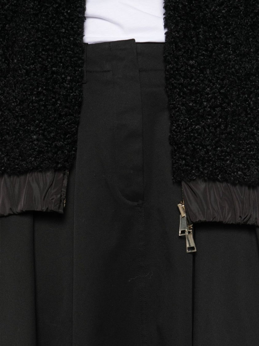Moncler Flared Cotton Midi Skirt With Subtle Pleats