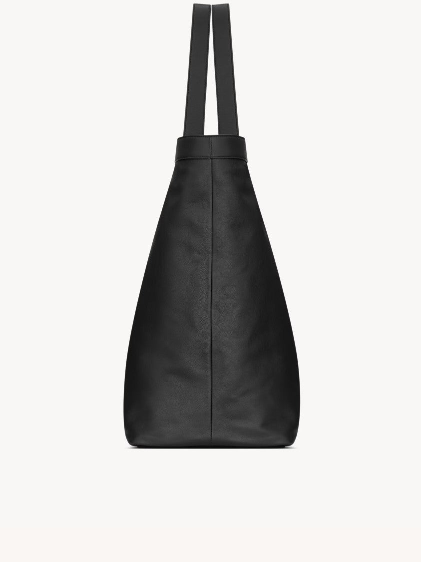 Saint Laurent Maxi Tote Bag V-Shaped Structured Leather Tote Bag
