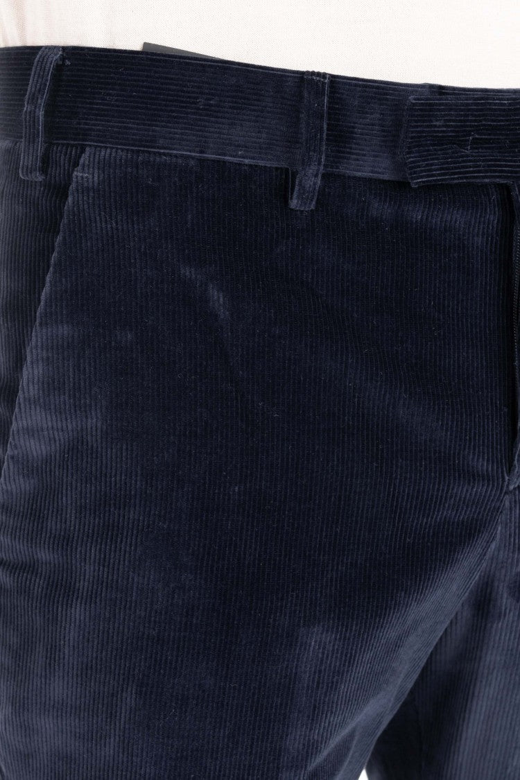 Pt Torino Soft Touch Mille Righe Velvet Master Fit Trousers