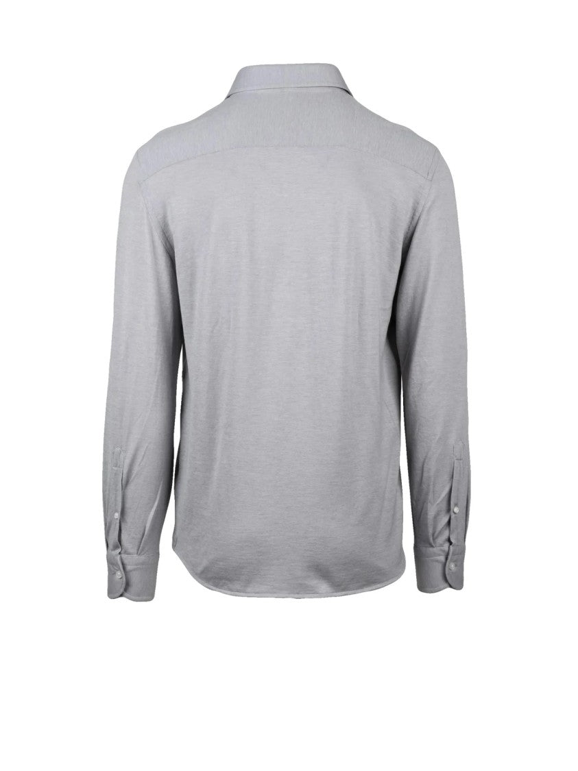 Sonrisa Grey Button-Down Shirt With Traditional Collar And Regular Fit