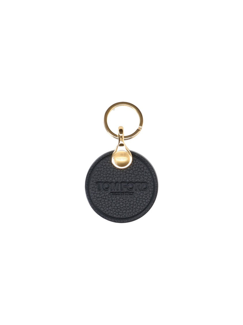 Tom Ford Leather Key Ring, Black
