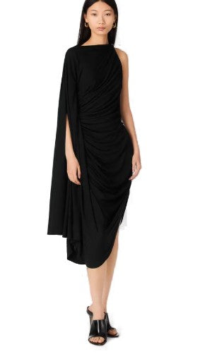 Bottega Veneta Asymmetrical One-Shoulder Black Dress
