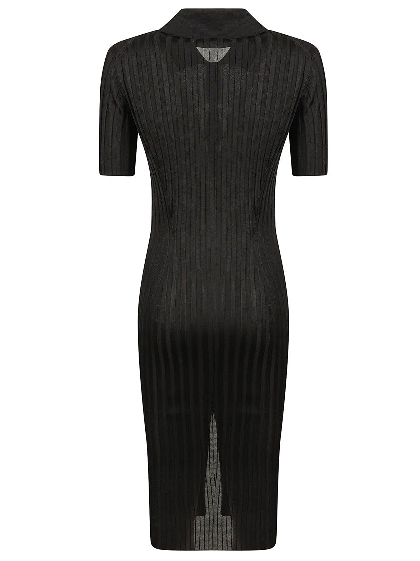 Versace Ribbed Knit Midi Dress