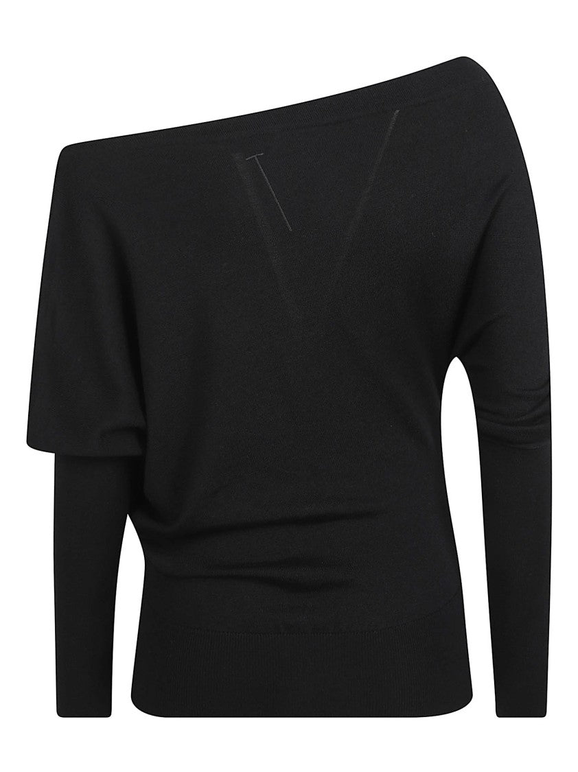 Tom Ford Asymmetrical Neckline Long-Sleeved Top With Exposed Shoulder