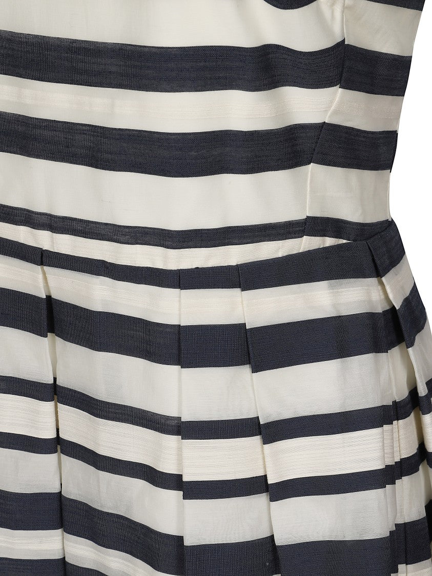 Lauren Ralph Lauren Strapless Striped Flared Cocktail Dress