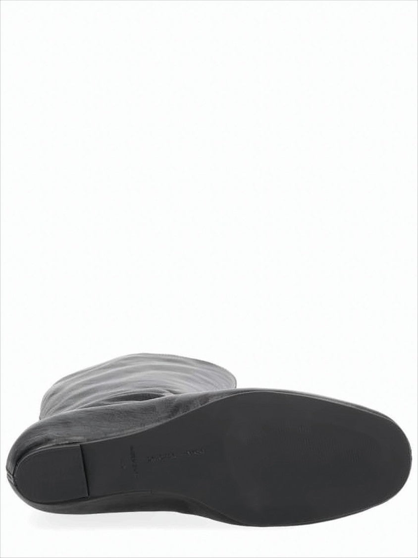 Paloma Wool Sleek Mid-Calf Leather Boots With Pointed Toe