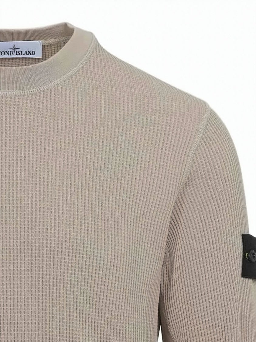 Stone Island Textured Waffle Knit Long-Sleeve Shirt