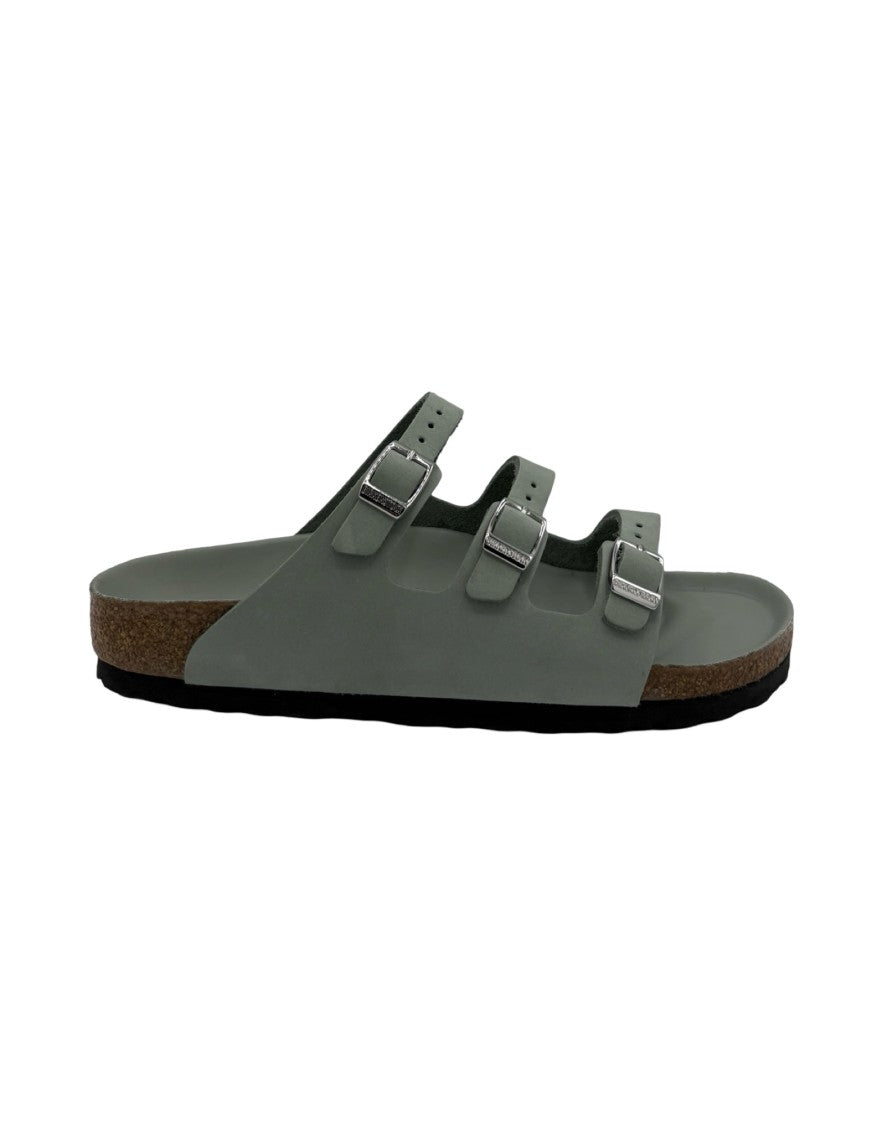 Birkenstock Florida Slide – Pure Sage Nubuck Leather