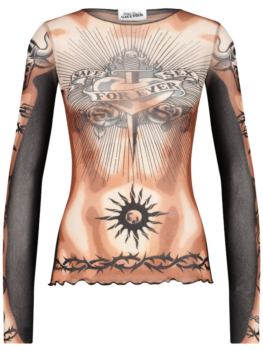 Jean Paul Gaultier Safe Sex Tatoo Polyamide Top