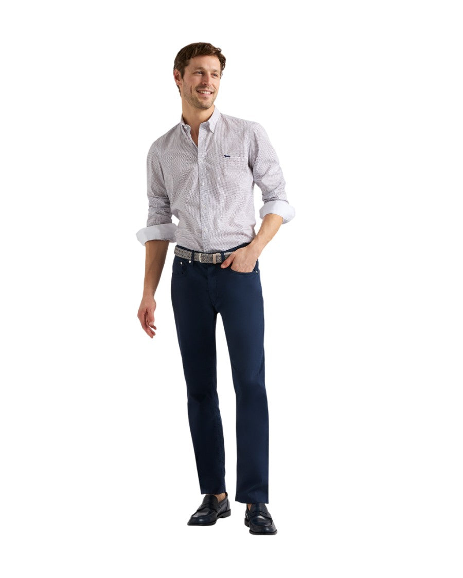 Harmont & Blaine Blue Casual Shirt With Micro Pattern