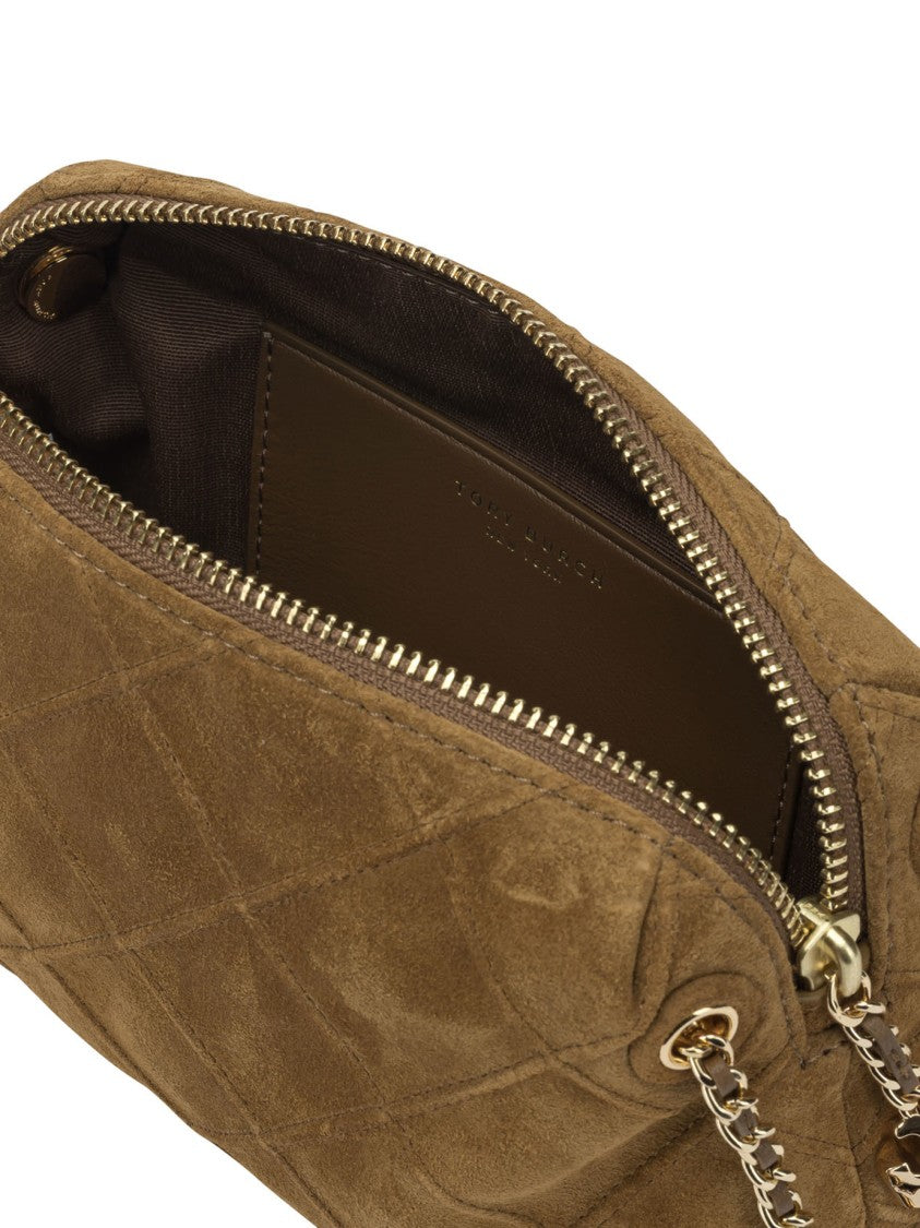 Tory Burch Quilted Suede Crossbody Bag