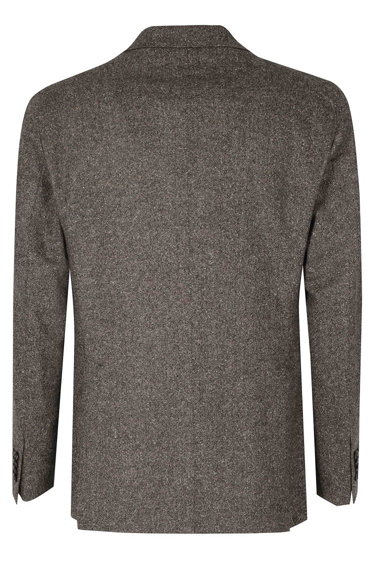 Tagliatore Brown Single-Breasted One-Pleat Donegal Wool-Blend Suit