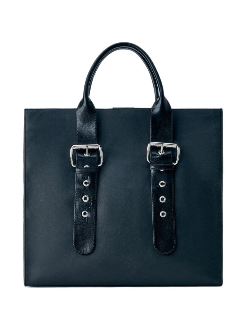 Vivienne Westwood Rectangular Handbag With Buckle Straps And Polished Accents