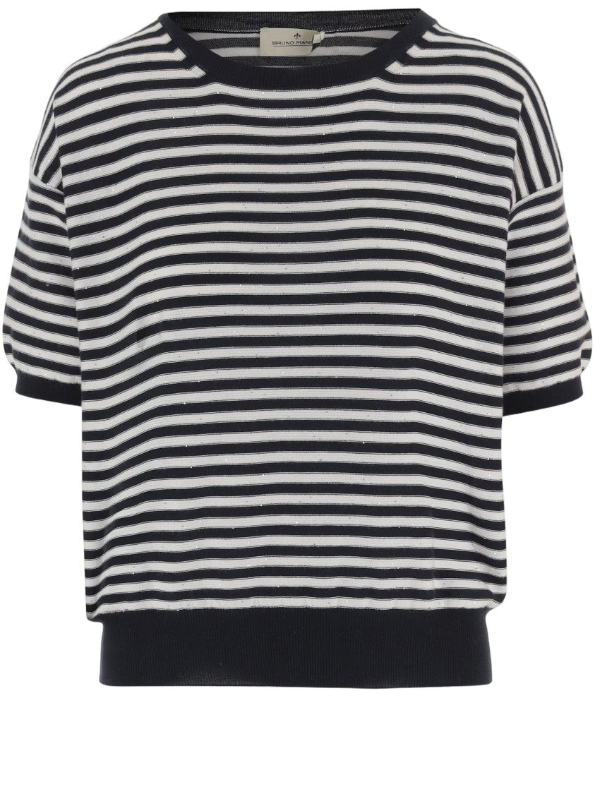 Bruno Manetti Striped Cotton Sweater