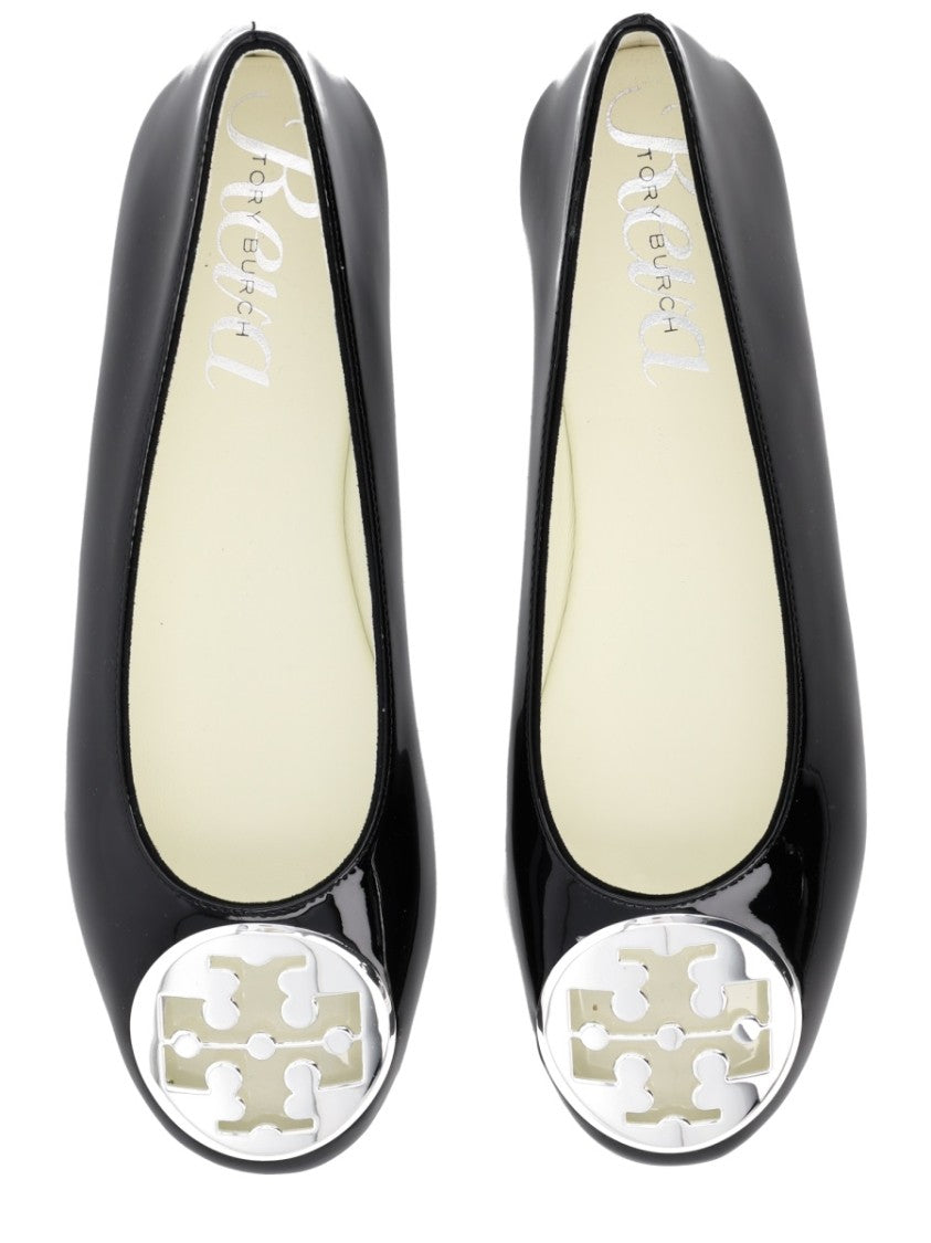 Tory Burch Reva Glossy Patent Logo Ballet Flats