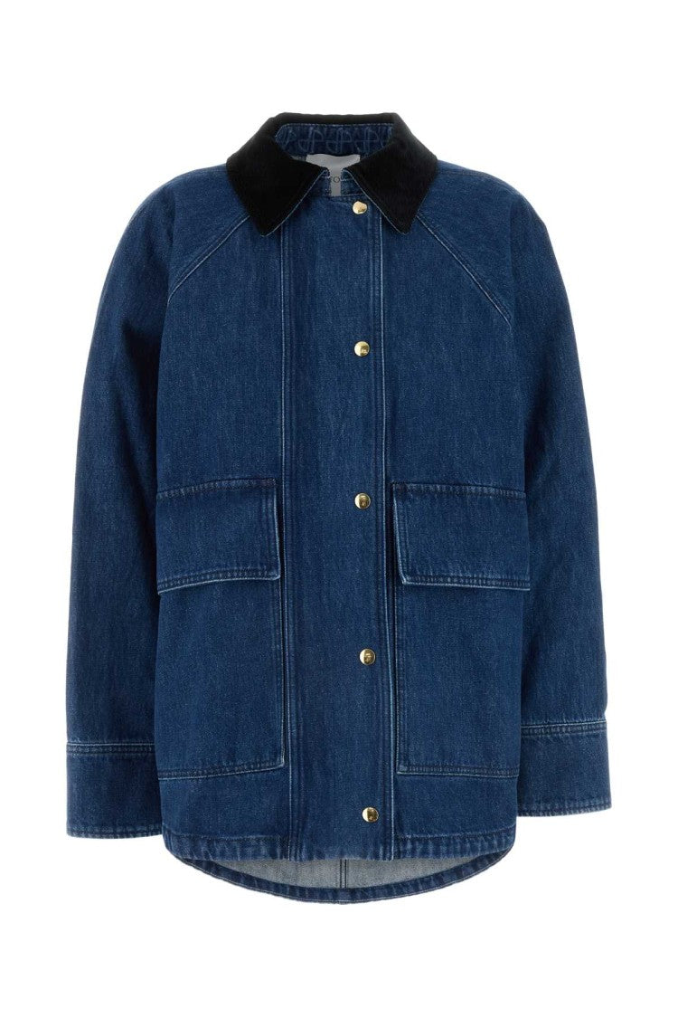 Patou Relaxed Fit Denim Parka With Classic Collar