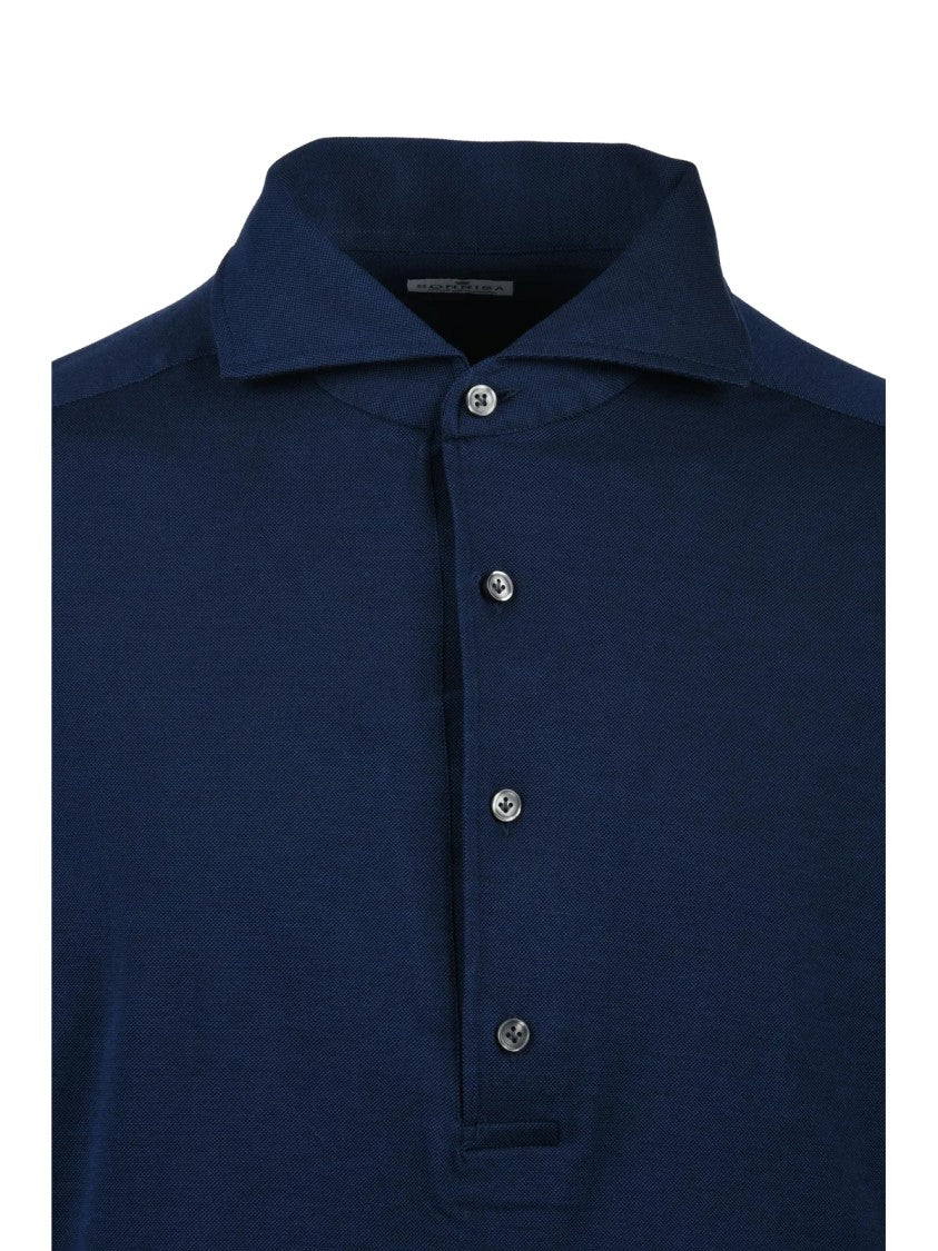 Sonrisa Fior Di Cotone Blue Cotton Fior Di Cotone Polo Shirt
