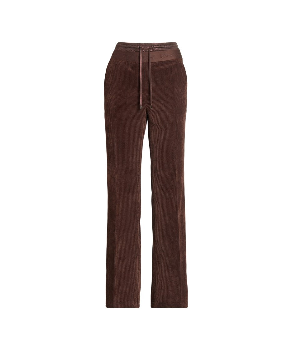 Cambio Wide-Leg Corduroy Trousers With Elastic Waistband