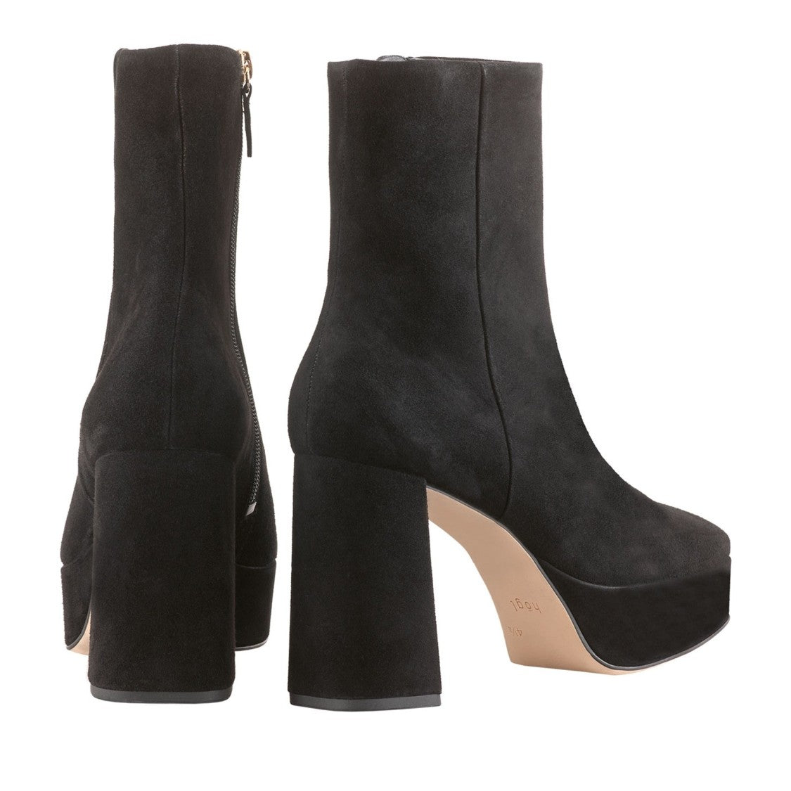 Högl Black Nora High-Heel Side Zipper Platform Ankle Boots