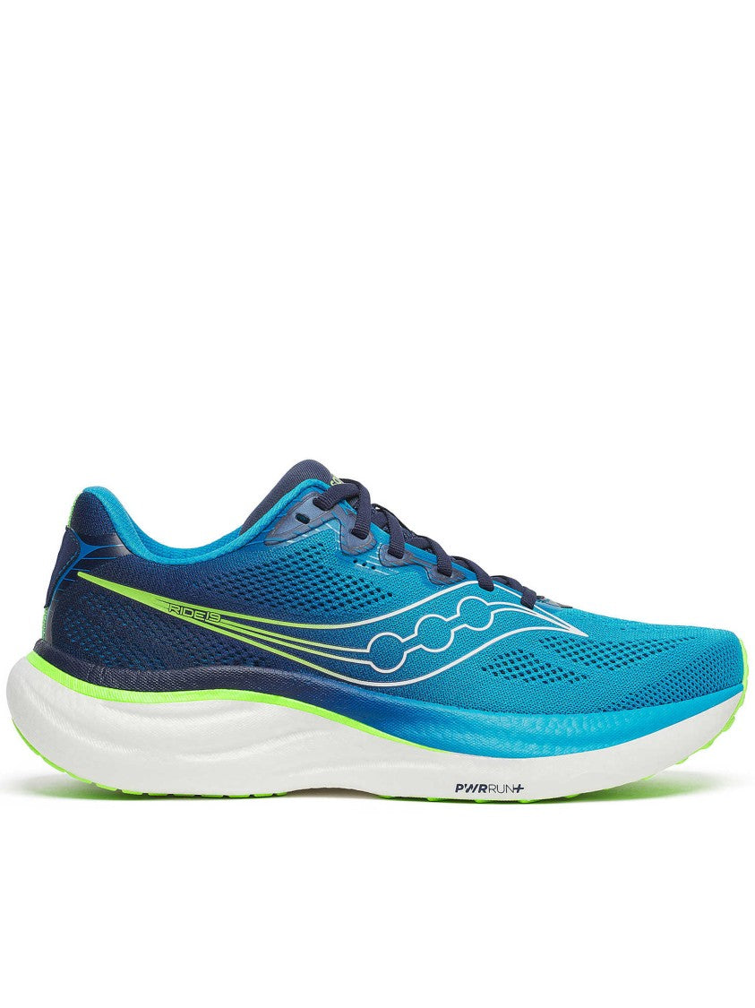 Saucony Vibrant Blue Ride 19 Mesh Running Sneakers