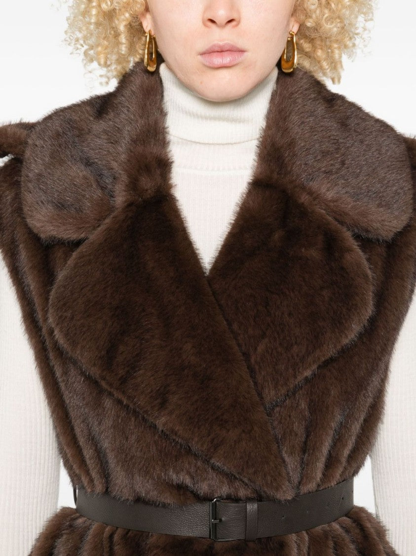Parosh Fitted Zip-Up Jacket With High Collar And Smooth Texture