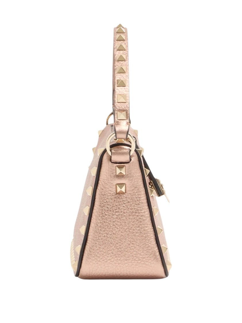 Valentino Pyramid Stud Metallic Finish Shoulder Bag