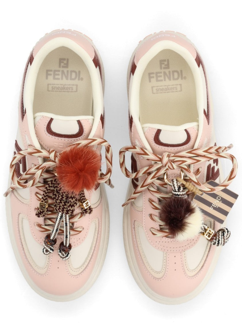 Fendi Pink Leather Fendi Match Sneakers