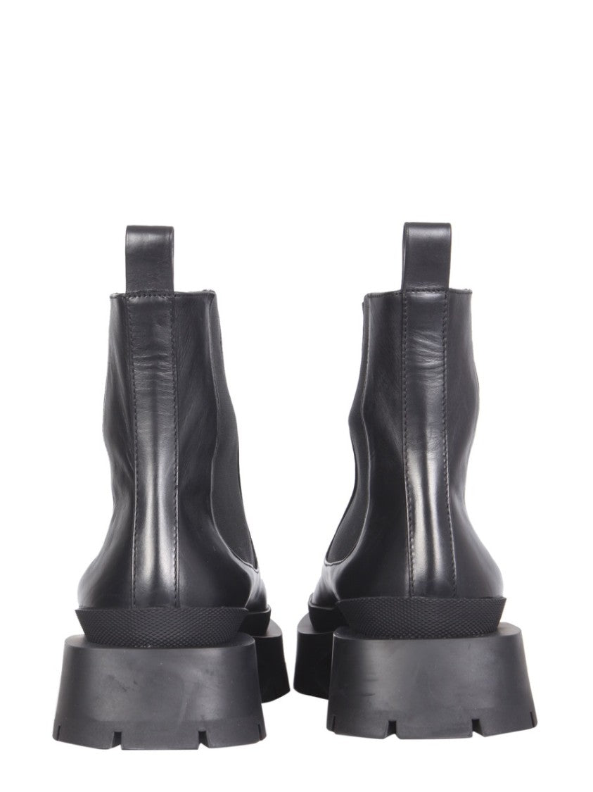 Jil Sander Black Leather Block Heel Ankle Boots
