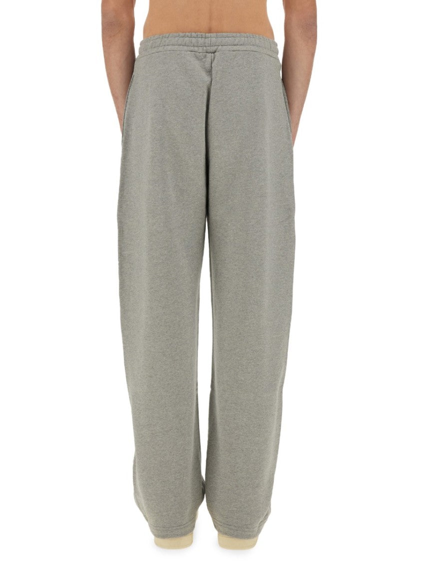 Marine Serre Relaxed-Fit Grey Track Pants With Elastic Waistband