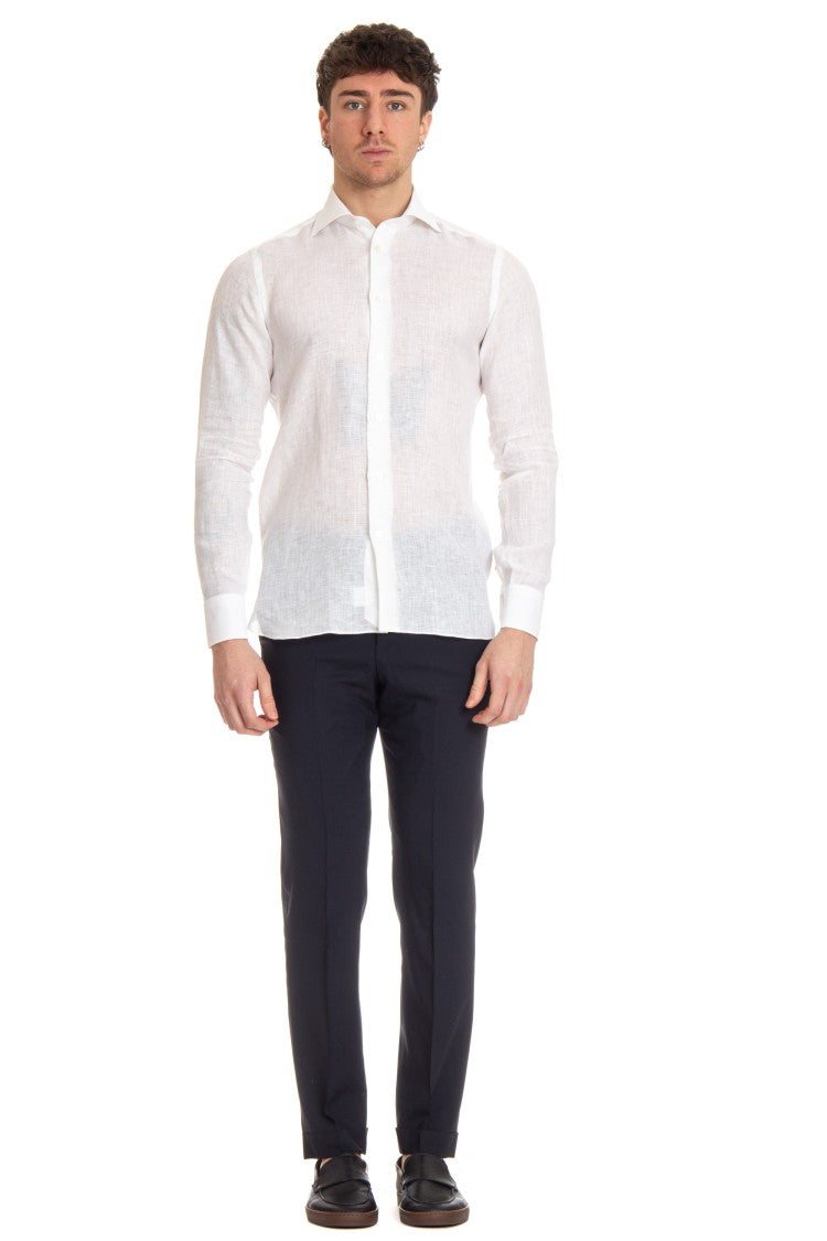 Borriello Solid Linen Tailored Shirt