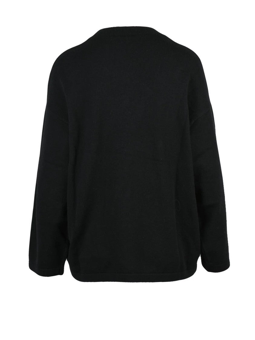 Isabelle Blanche Isabelle Blanche Crew Neck Knit With Stone And Feather Details