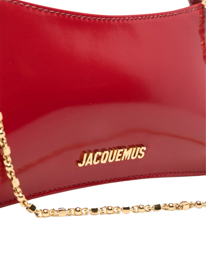 Jacquemus Red Leather Le Petit Bisou Chain Shoulder Bag