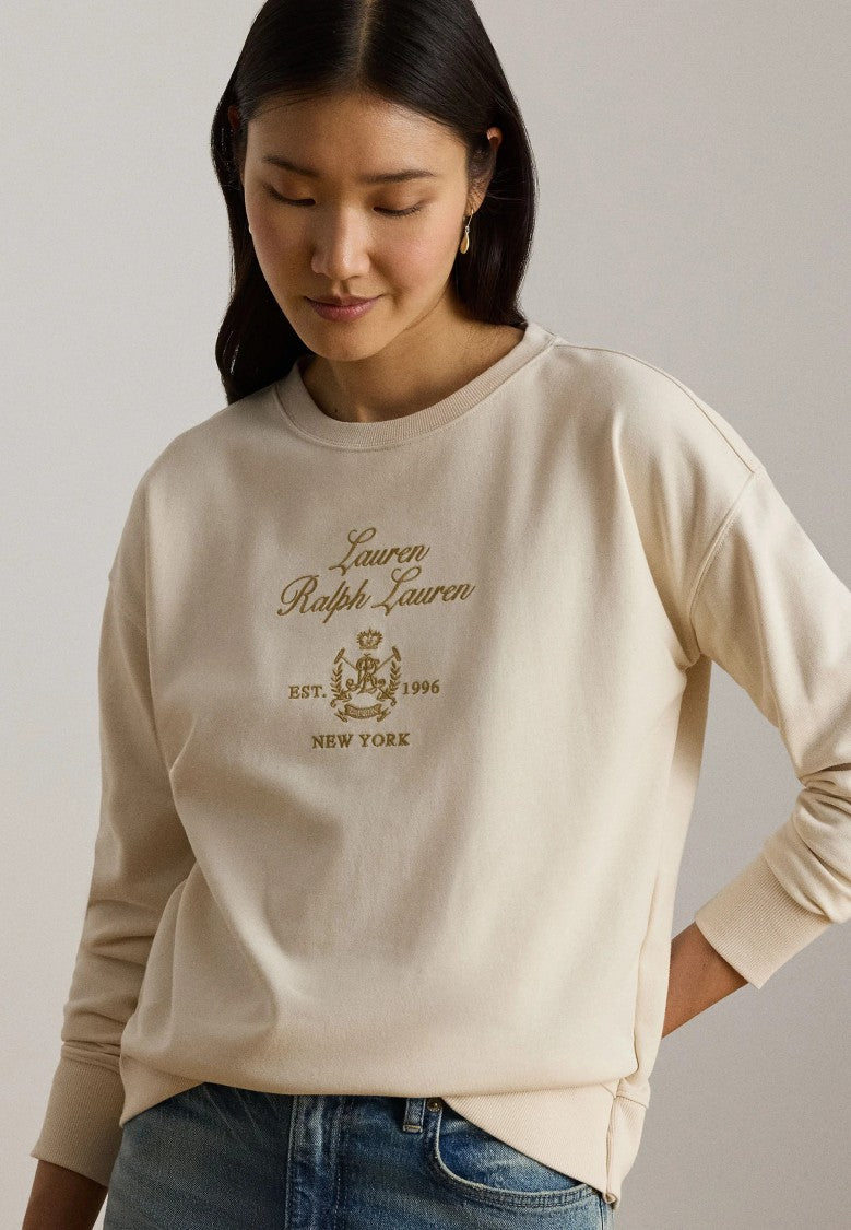 Lauren Ralph Lauren Cropped Emblem Crewneck Sweatshirt
