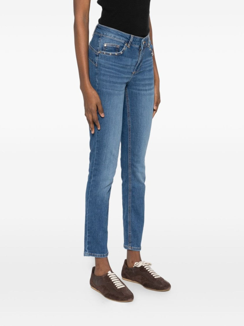 Liu Jo Straight-Leg Blue Jeans With Pocket Embellishments
