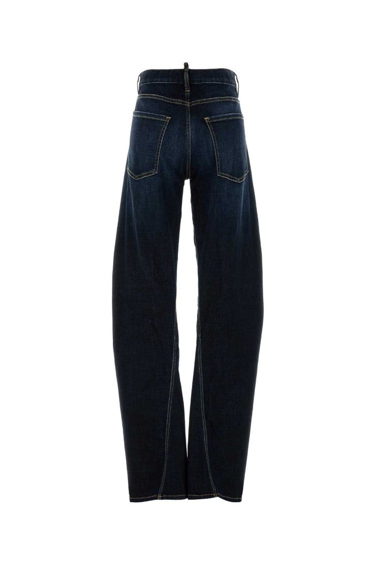 Dsquared2 Stretch Denim 2D Twisted Wide-Leg Jeans