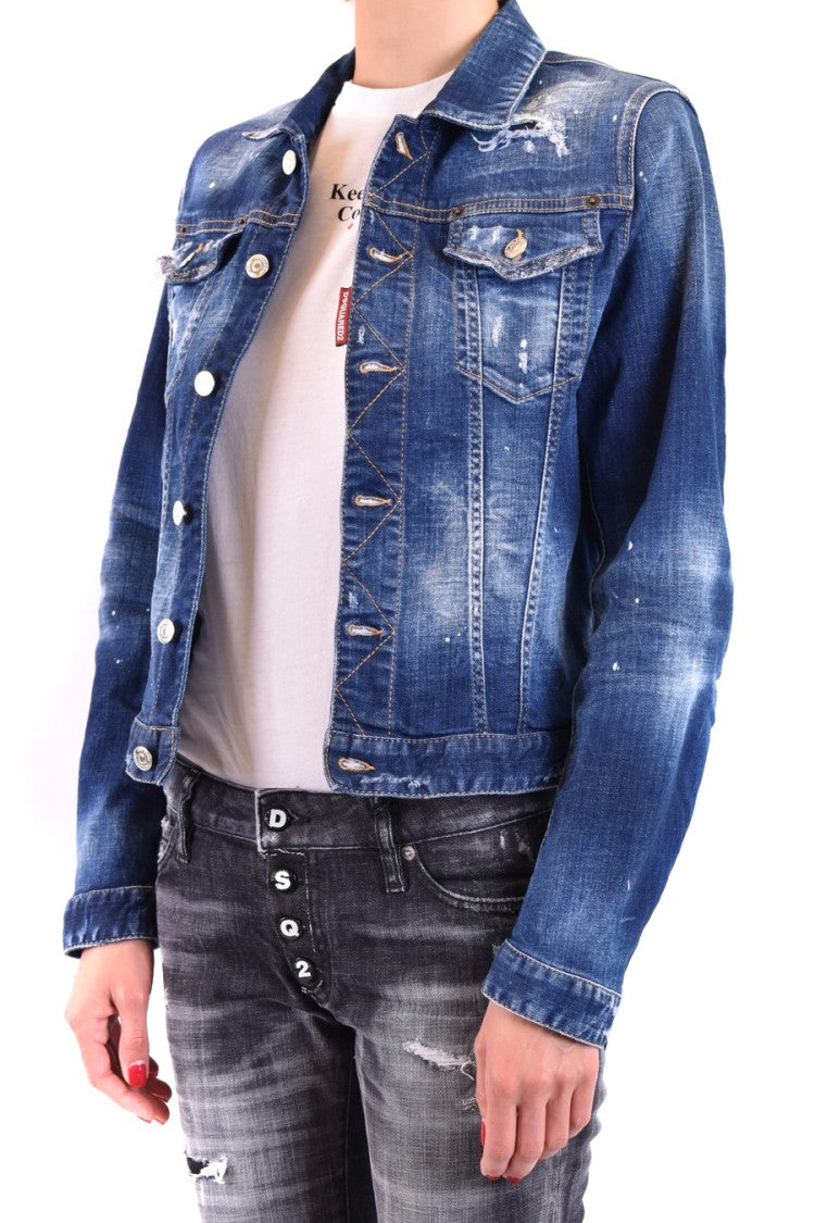 Dsquared2 Fitted Blue Denim Jacket Icon Design