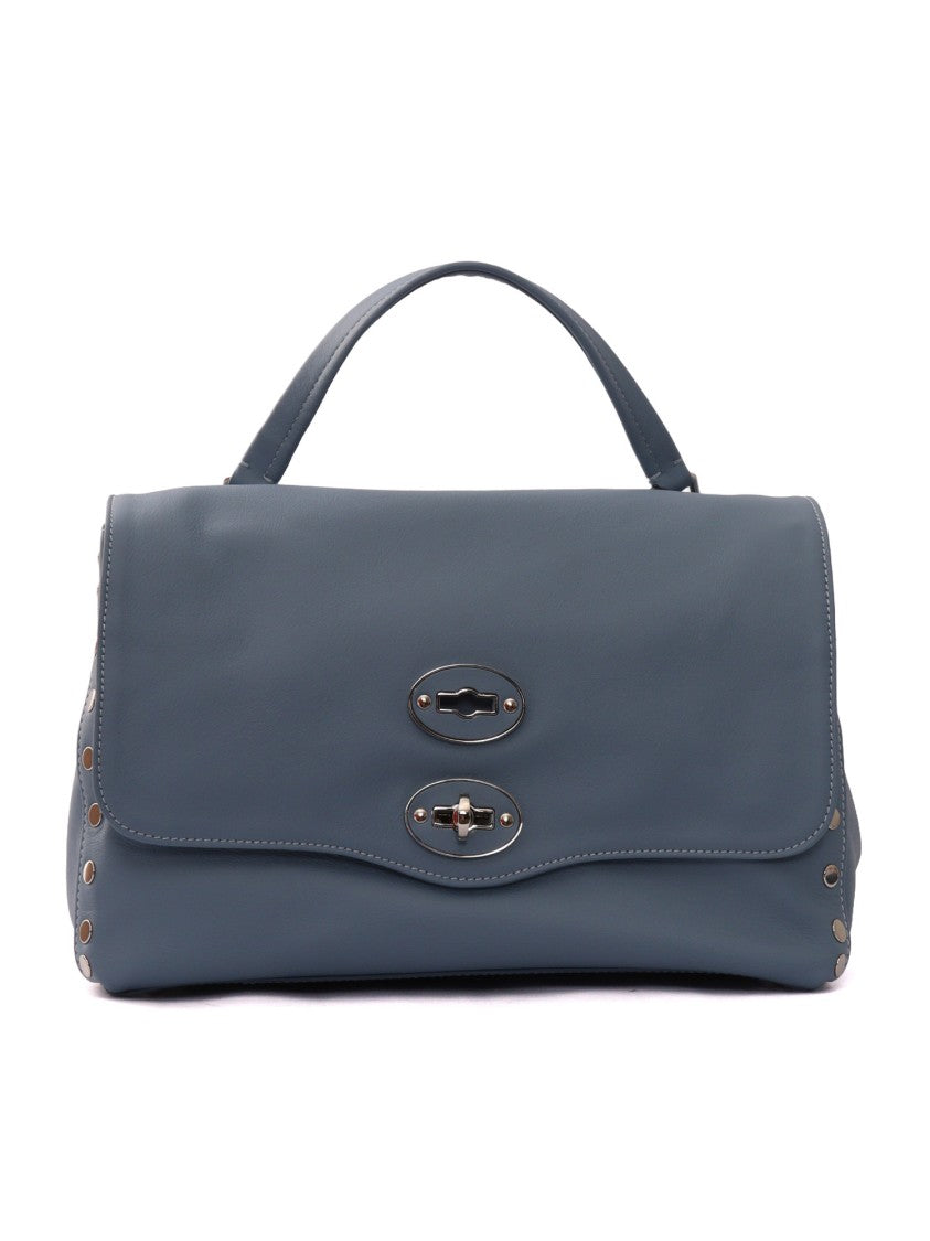 Zanellato Srl Blue Zelante Saeta Smooth Leather Handbag