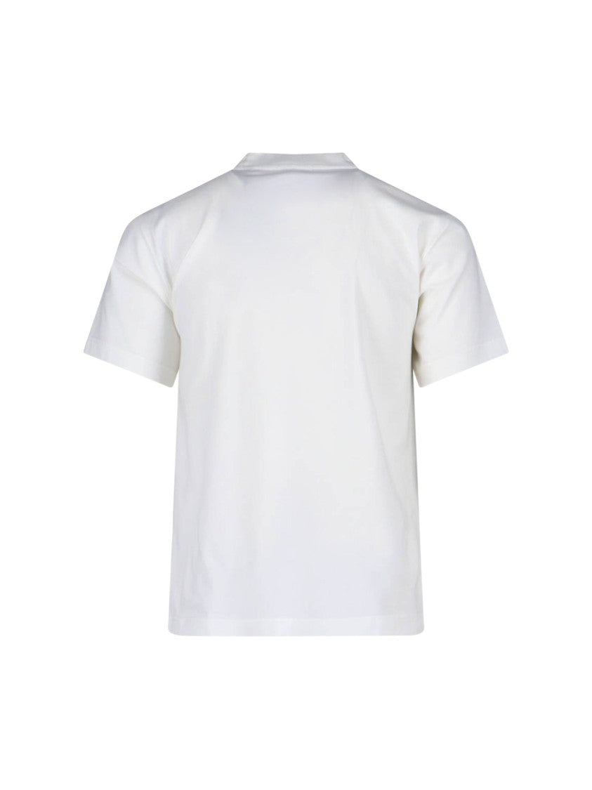 Burberry "Ekd" T-Shirt In White Cotton, Crew Neck