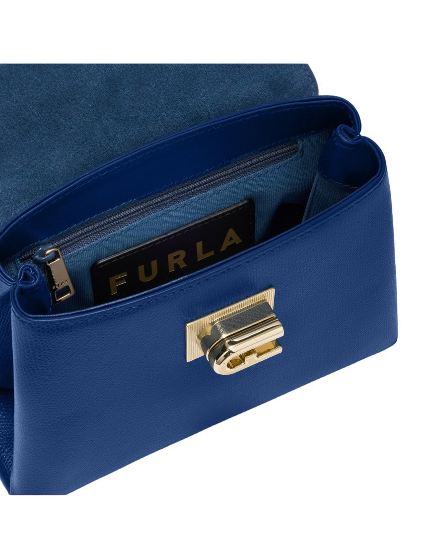 Furla 1927 Mini Leather Top Handle, Indigo
