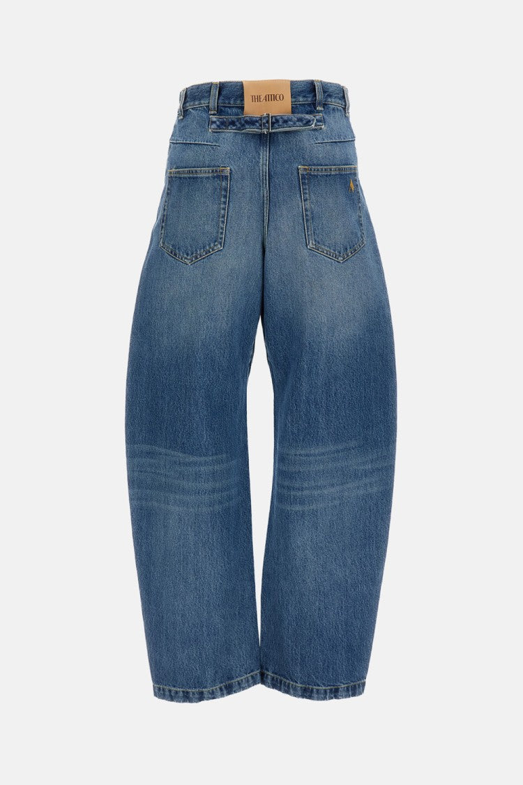 The Attico Barrel-Cut Denim Jeans With Adjustable Back Strap