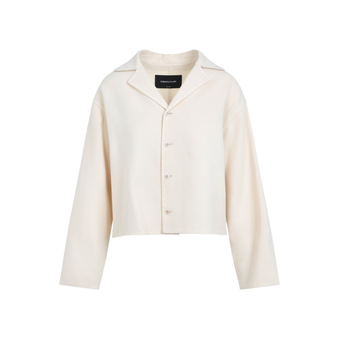 Fabiana Filippi Cropped Light Beige Virgin Wool Jacket