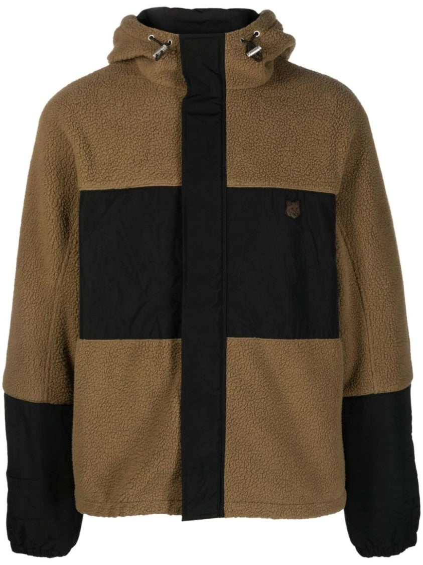 Maison Kitsuné Khaki And Black Panelled Casual Jacket