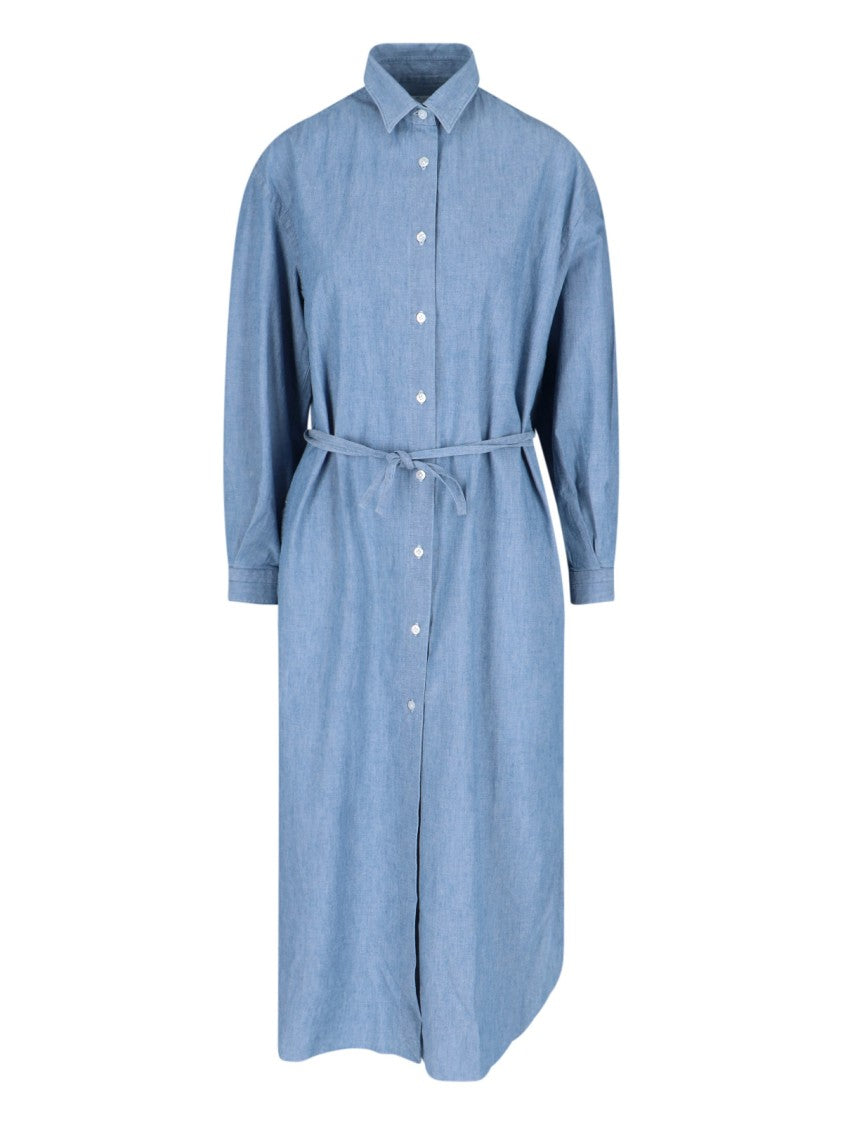 Finamore Maxi Shirt Dress – Light Blue