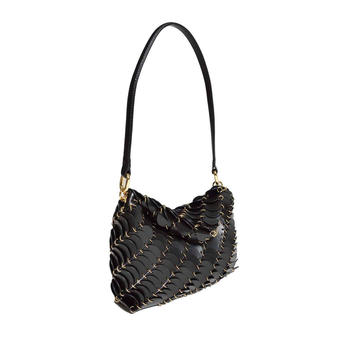 Rabanne Black Leather Paco Shoulder Bag