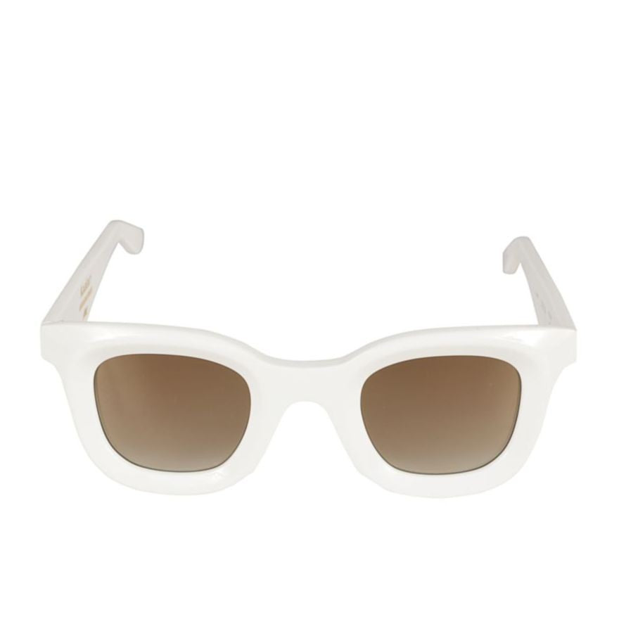 Kador Joya Bold Chunky White Sunglasses With Gradient Brown Lenses