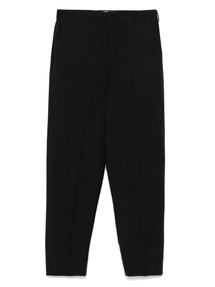 Pt Torino Tailored Black Trousers With Classic Waistband