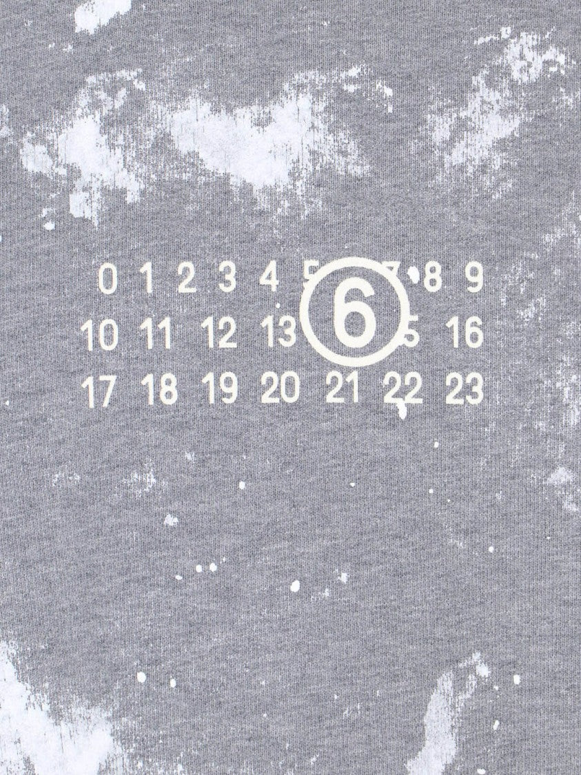 Mm6 By Maison Margiela Grey Tie-Dye Printed Logo Cotton Sweatshirt