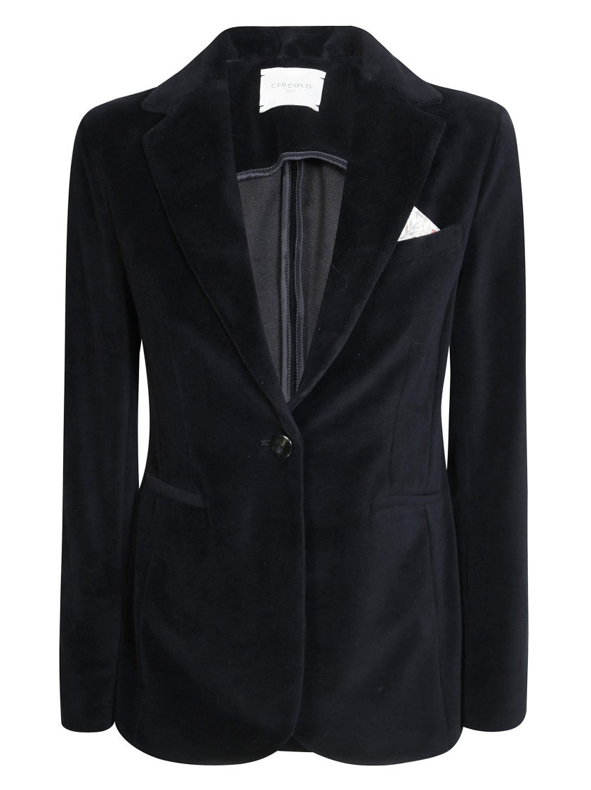 Circolo Slim-Fit Smooth Velvet Jacket